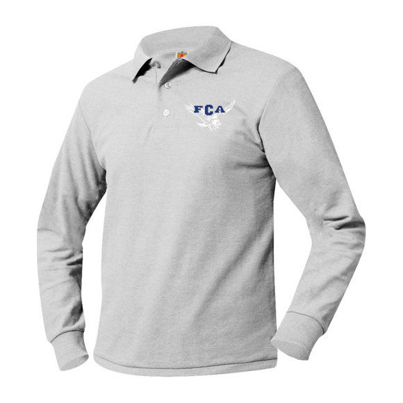 Long-Sleeve Pique Polo
