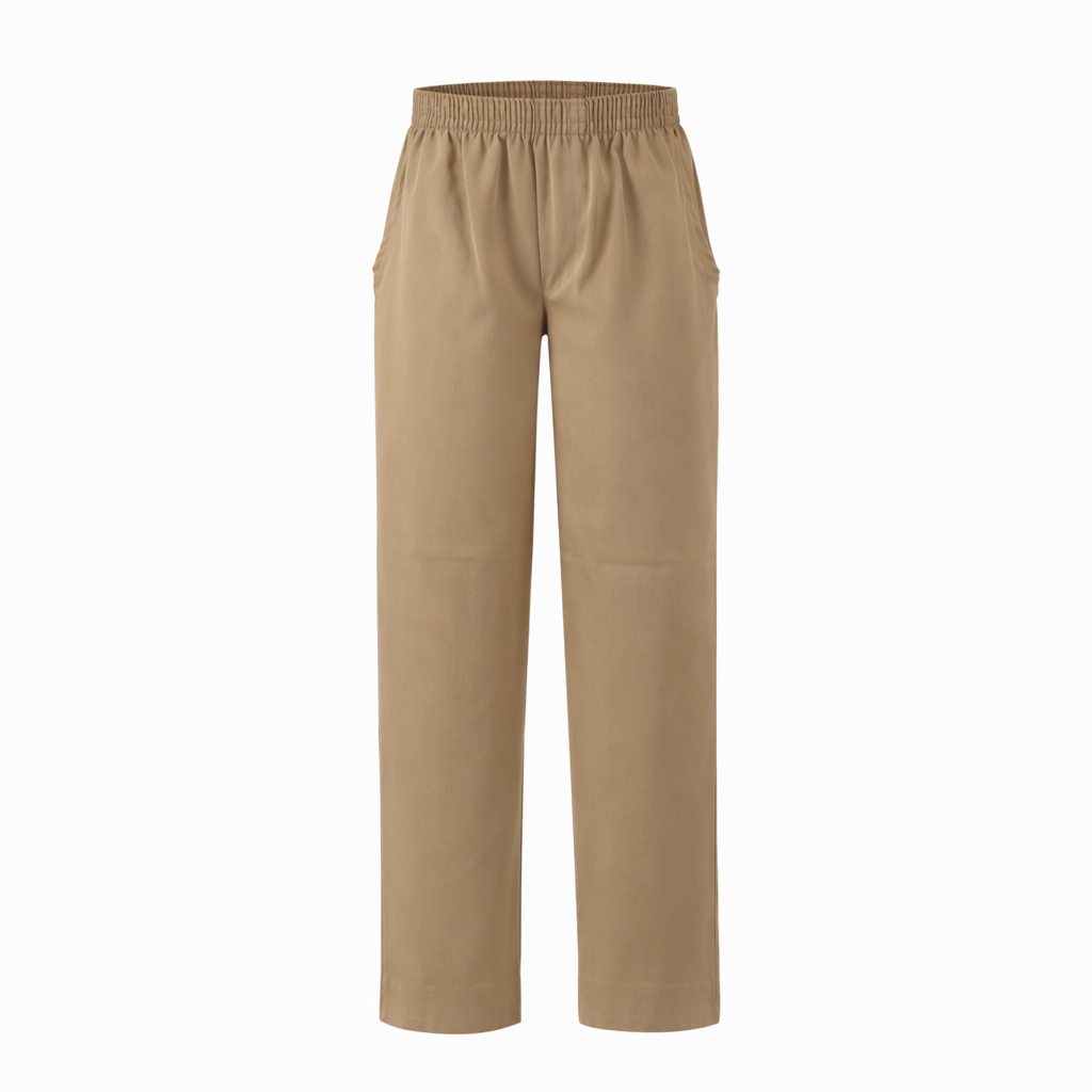 Elastic Waist Performance Pull-On Khaki Pants