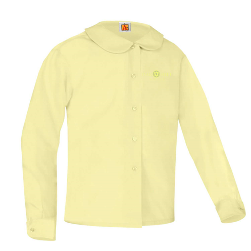 Girls Long-Sleeve Peter Pan Blouse