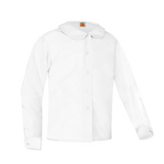 Blank Long-Sleeve Peter Pan Blouse (No Embroidery)