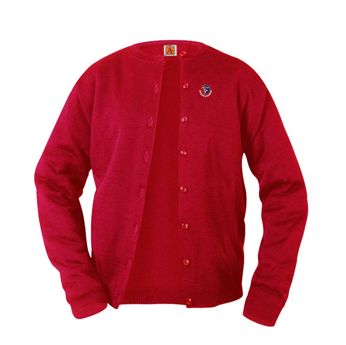 Girls Red Cardigan Sweater