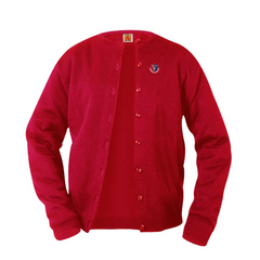 Girls Red Cardigan Sweater